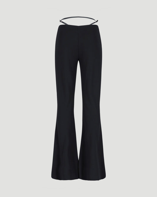 Belted trousers in black
