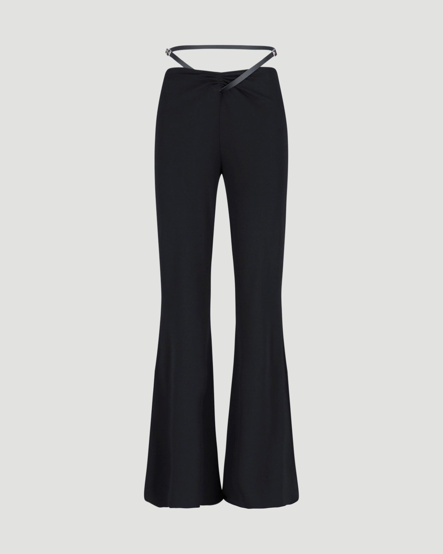 Belted trousers in black