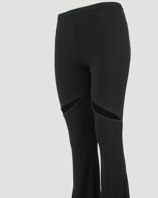 ELLIPSE ZIPPED CREPE JERSEY BOOTCUT PANTS