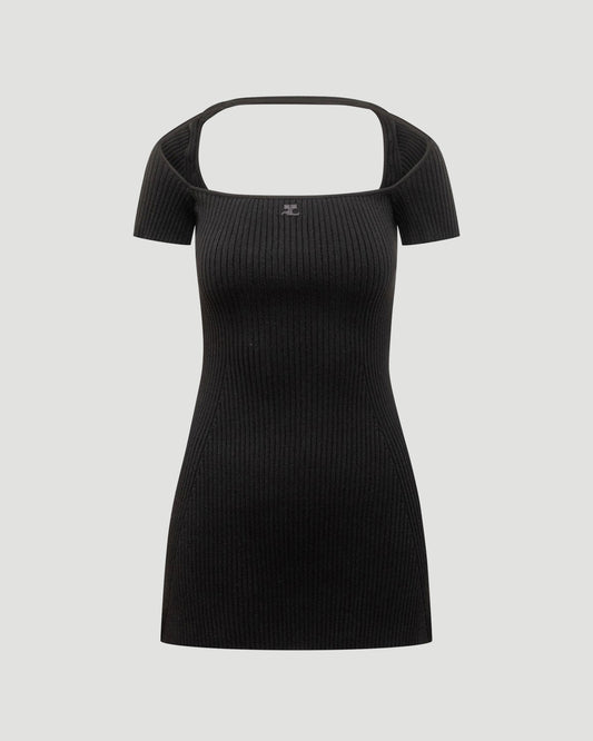 HYPERBOLE RIB KNIT MINI DRESS