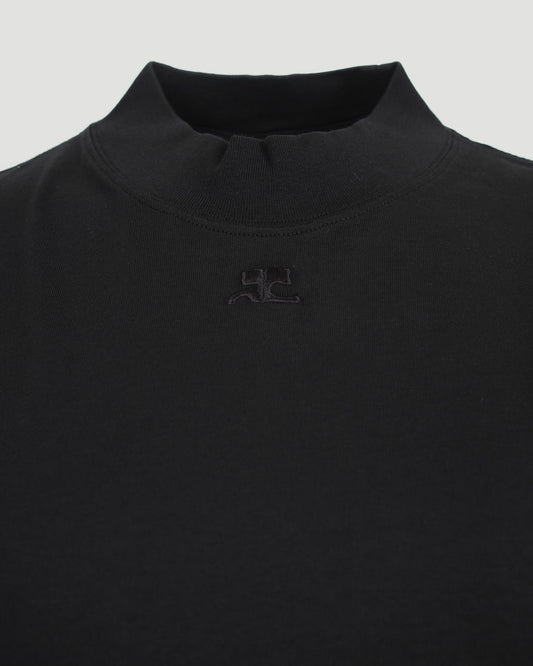 Volcano Logo-Appliqué Cotton T-Shirt in Black