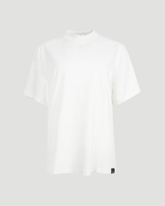 Volcano Logo-Appliqué Cotton T-Shirt in White