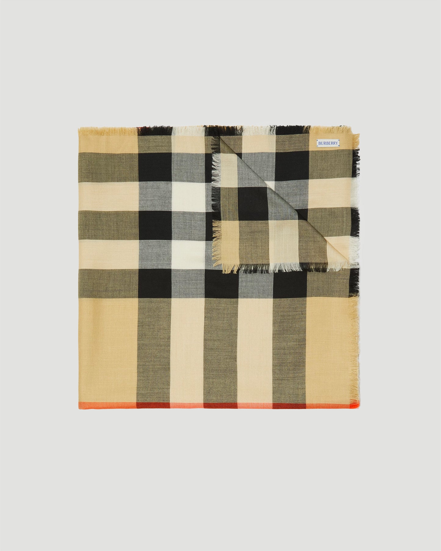 Check Cashmere Silk Scarf