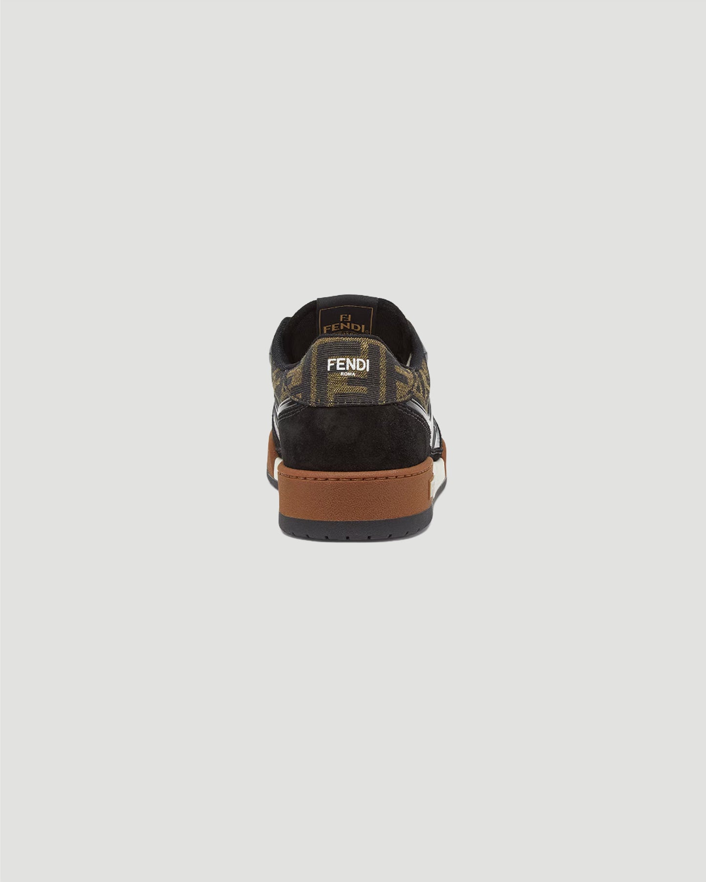 Fendi Match Sneakers in Brown FF Jacquard And Black Suede
