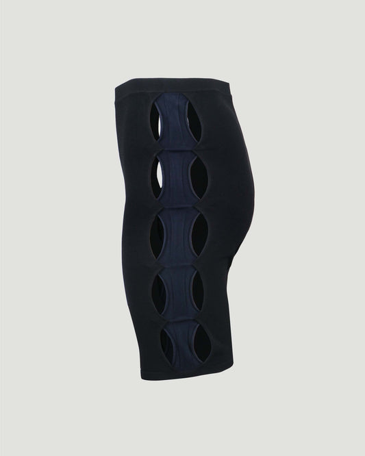 Technical viscose-blend knit shorts in black