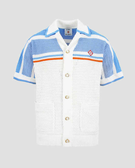 Cotton Tennis Short-Sleeve Crochet Shirt