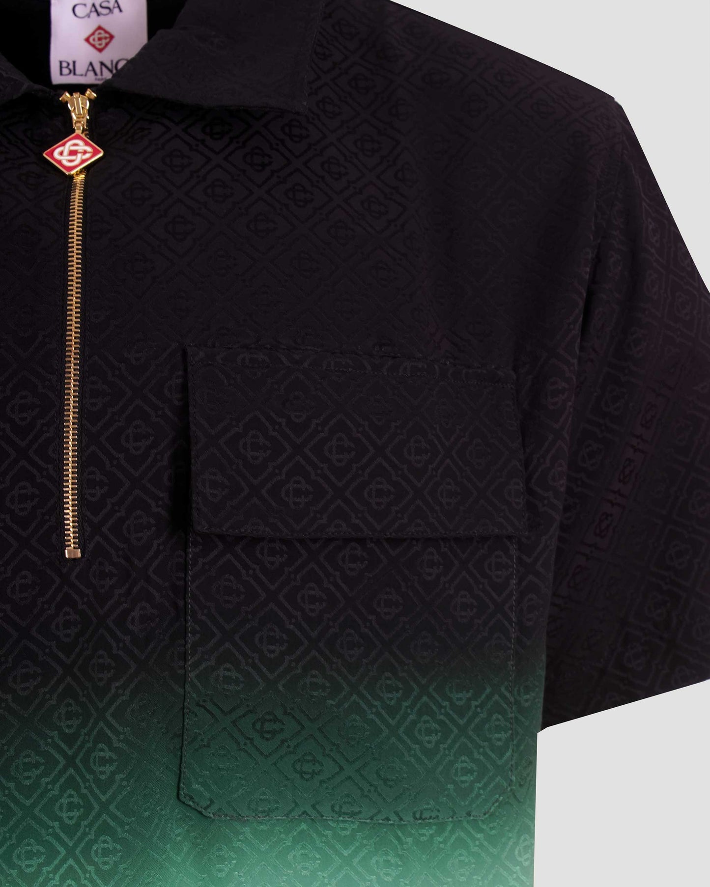 Gradient Monogram Jacquard Short-Sleeve Polo Shirt