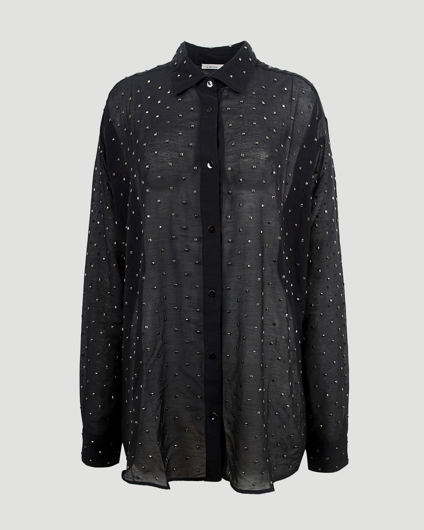 Stud-Embellished Shirt in Black