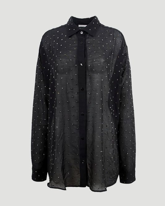 Stud-Embellished Shirt in Black
