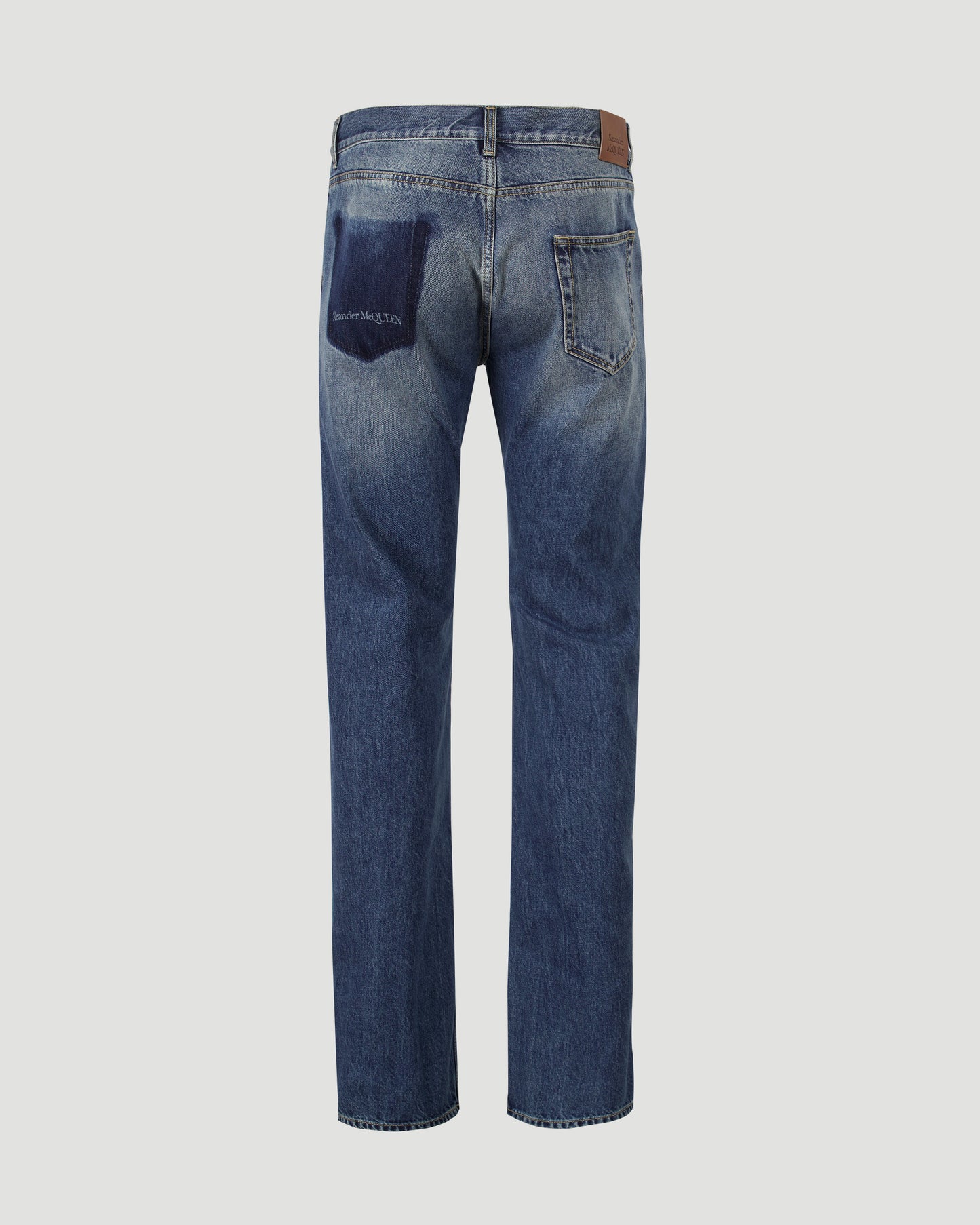 STRAIGHT-CUT DENIM JEANS