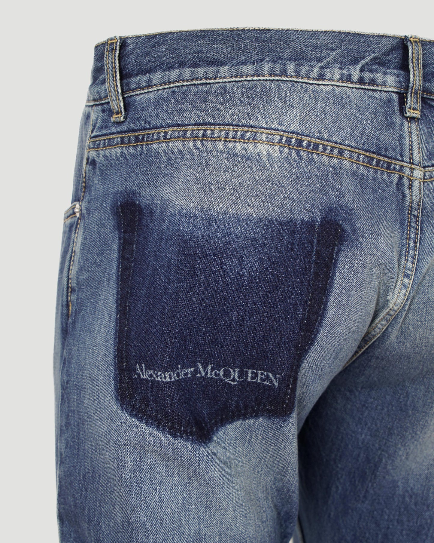 STRAIGHT-CUT DENIM JEANS
