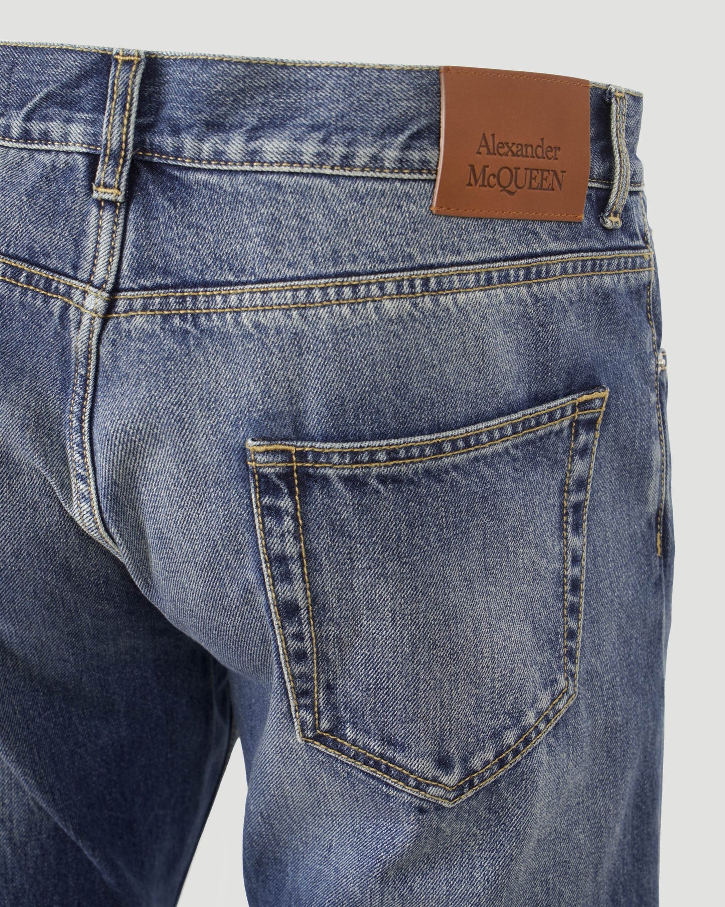 STRAIGHT-CUT DENIM JEANS