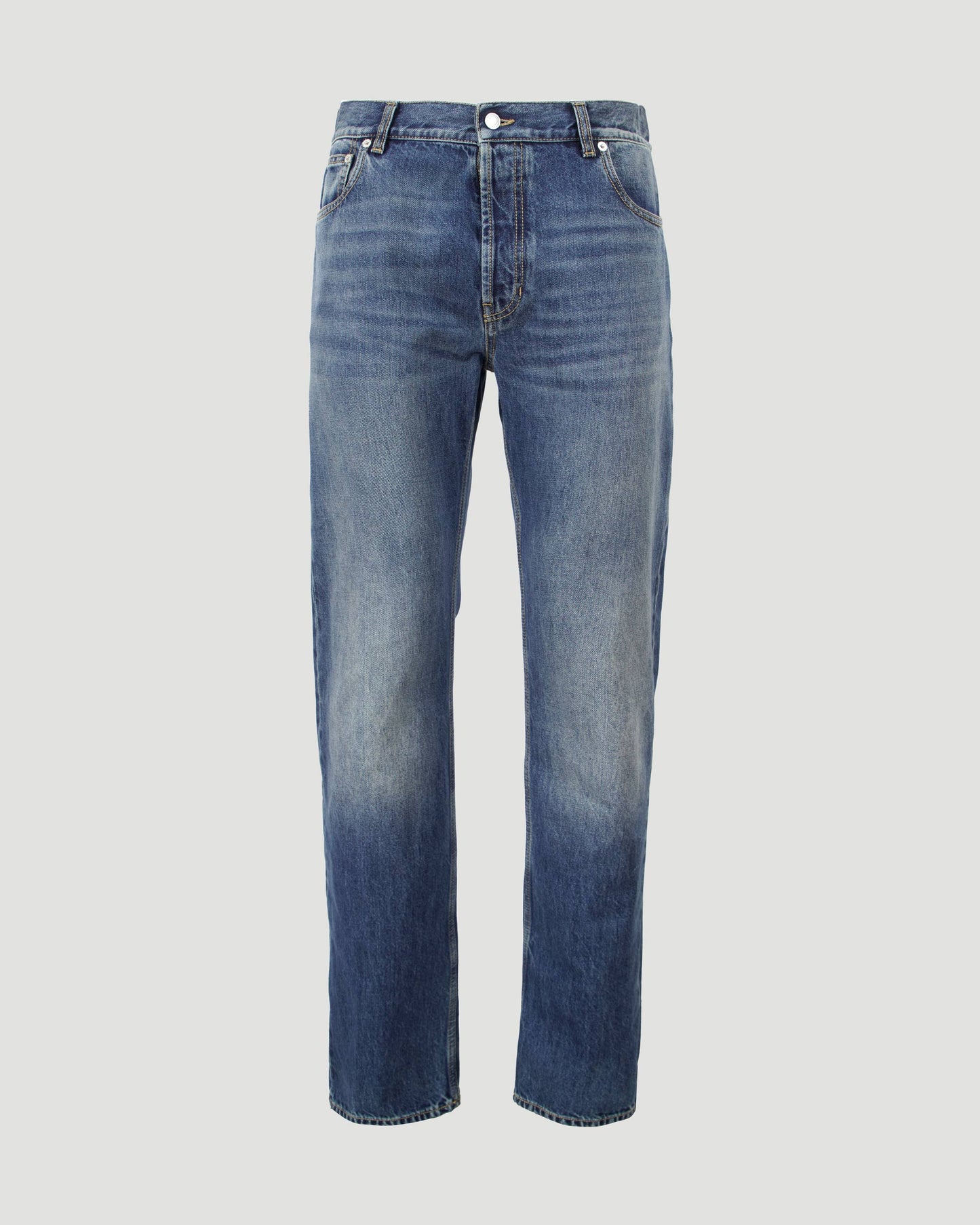 STRAIGHT-CUT DENIM JEANS