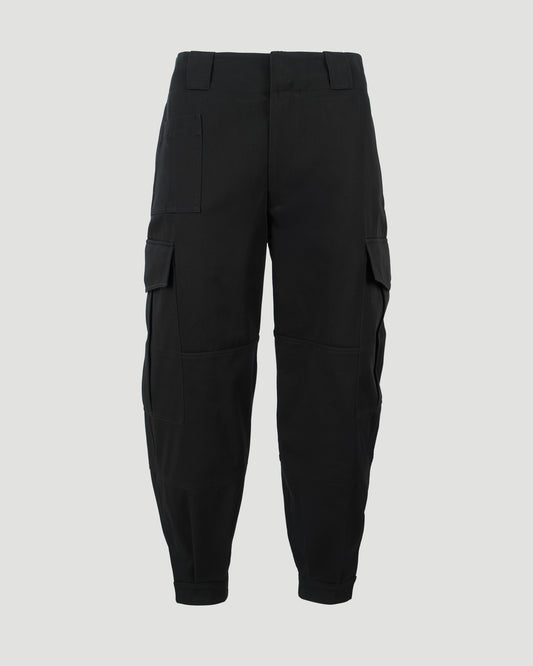 MILITARY CARGO TROUSERS IN BLACK