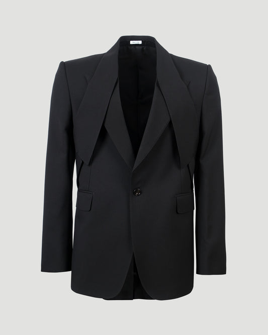 REVERSE LAPEL JACKET IN BLACK