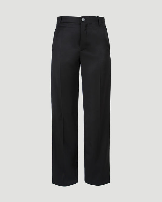 BLACK CREASED TROUSERS