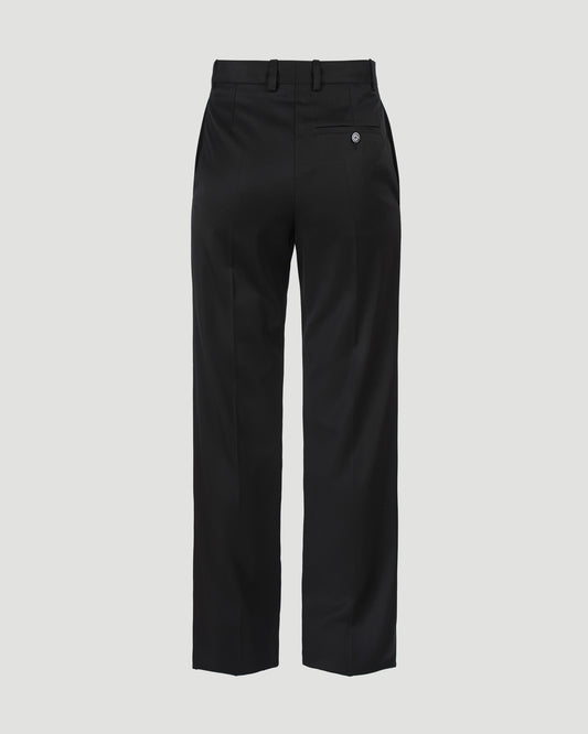 BLACK CREASED TROUSERS