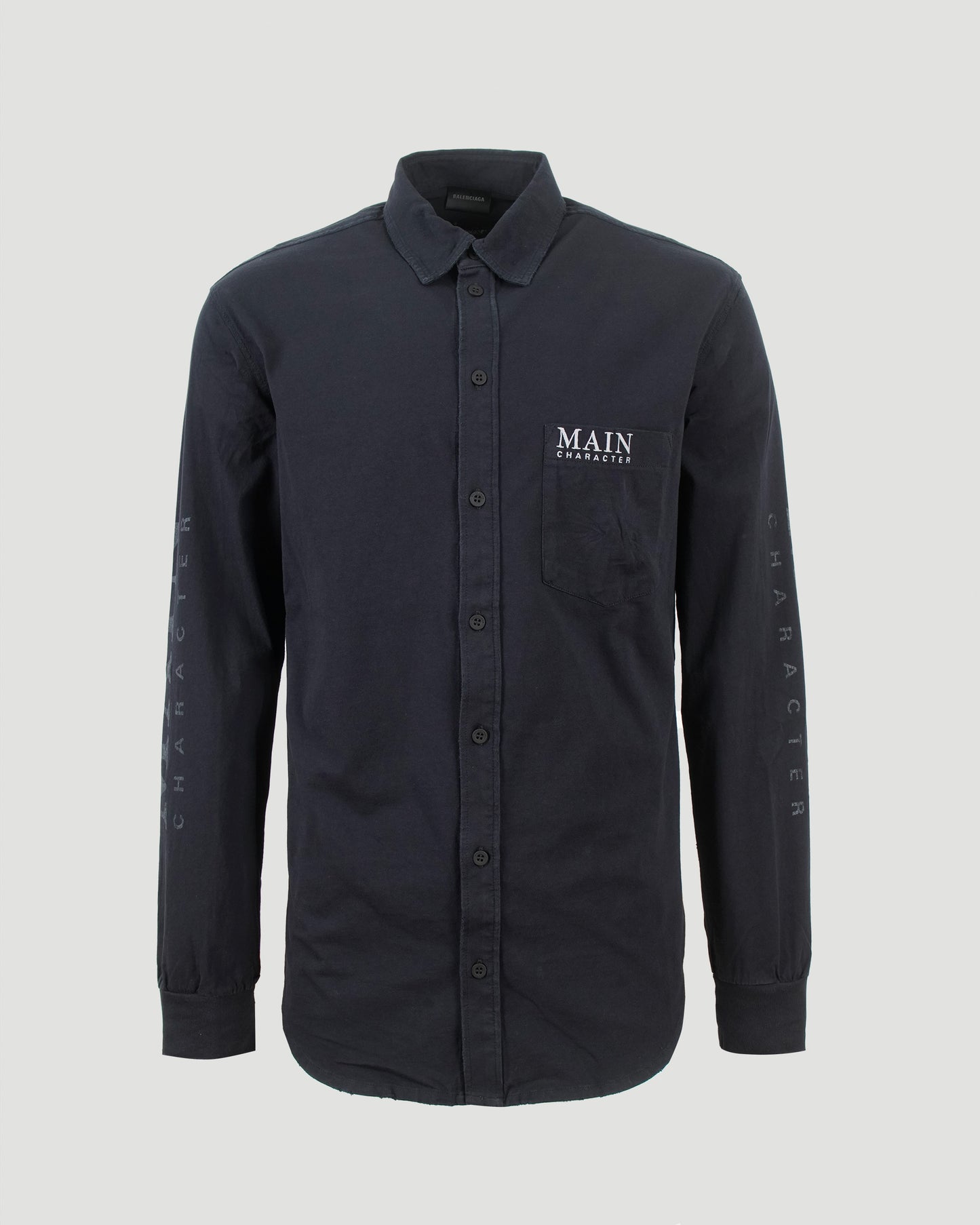 Balenciaga Main Character Artwork Shirt in Black — front view