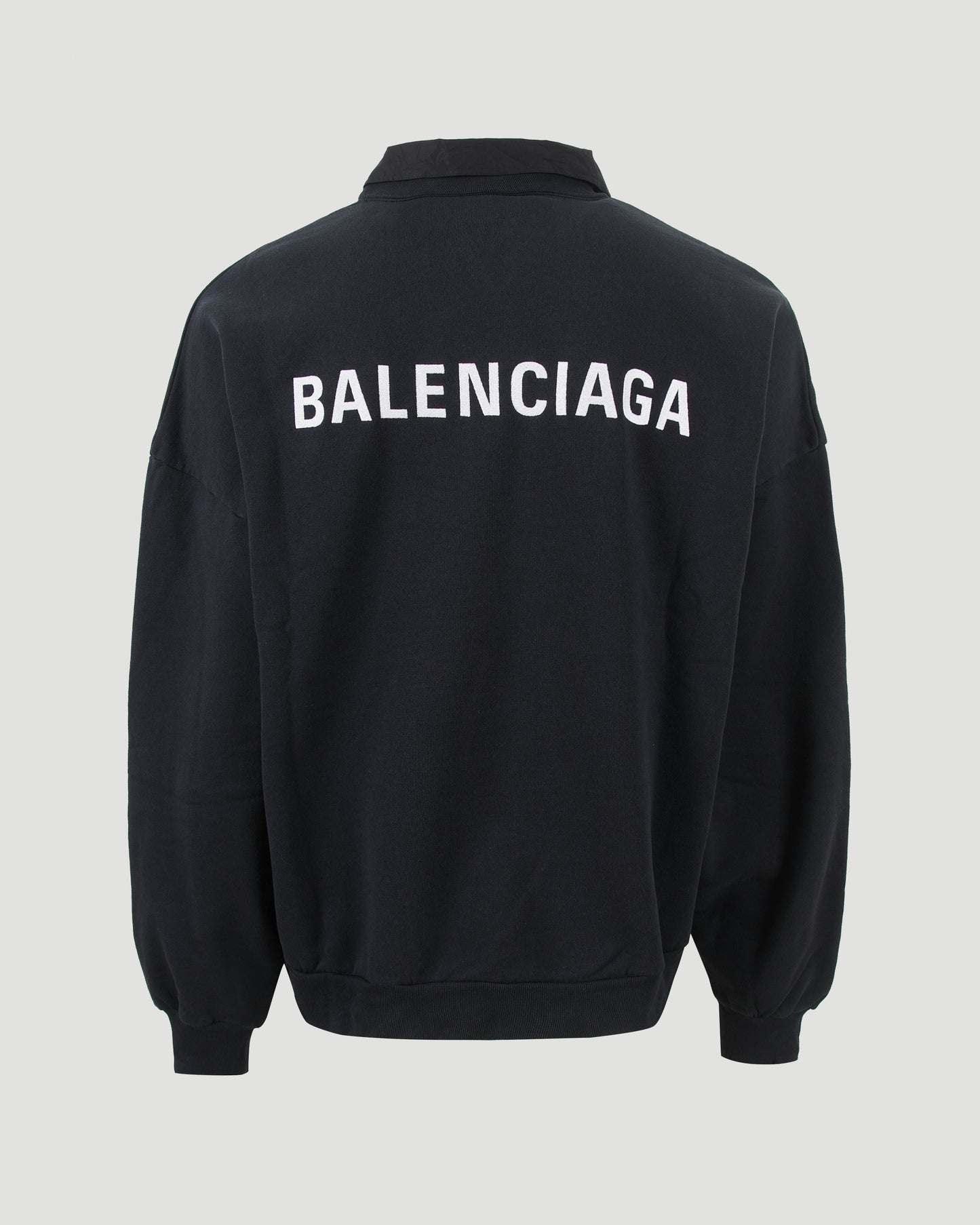Shirt Collar Crewneck in Faded Black