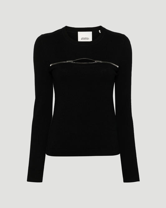 Decorative Zip Detail Top