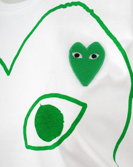 Double Heart Logo T-Shirt in White