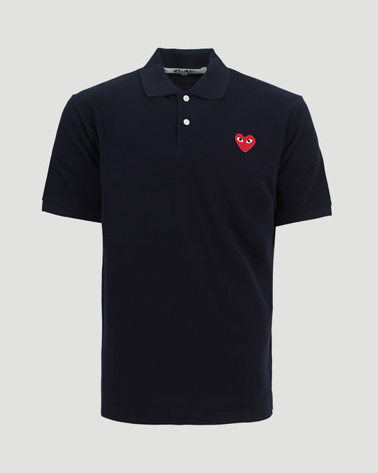 Heart Logo Polo Shirt in Navy
