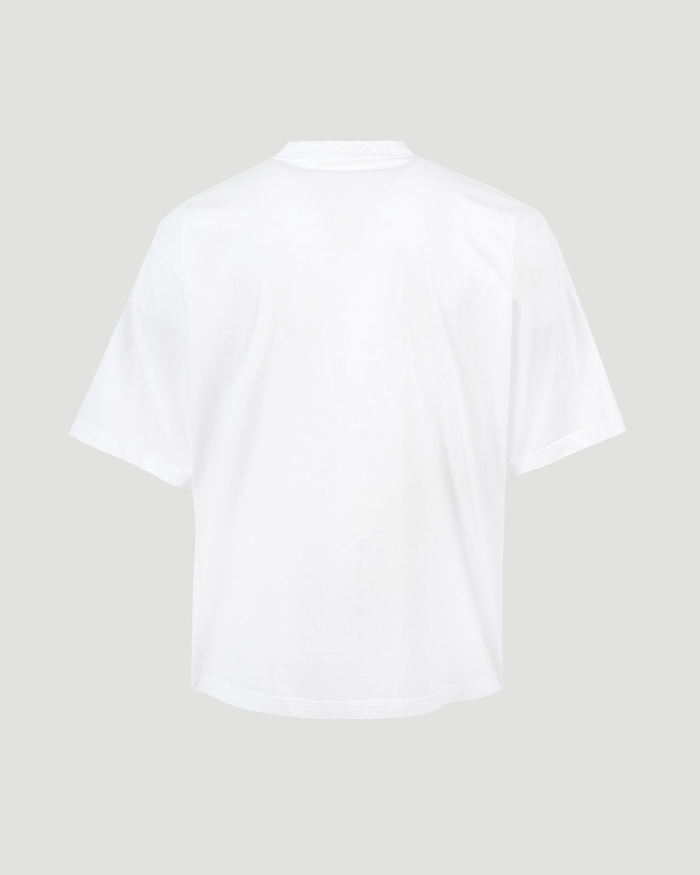 White Cotton T-shirt With Wrinkled Logo