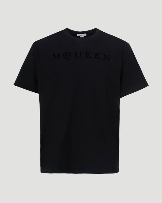 Flocked Logo T-Shirt in Black