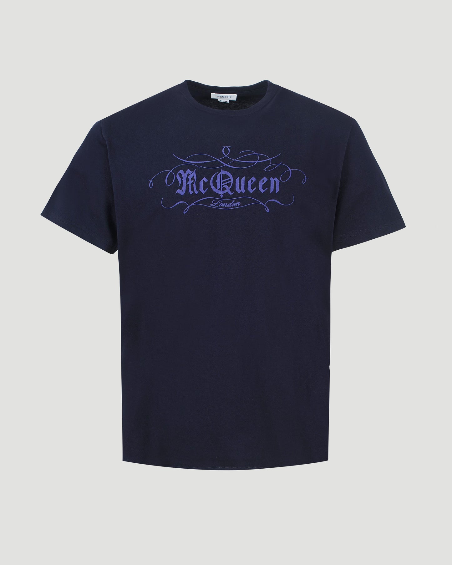 Logo Script Print T-Shirt in Blue