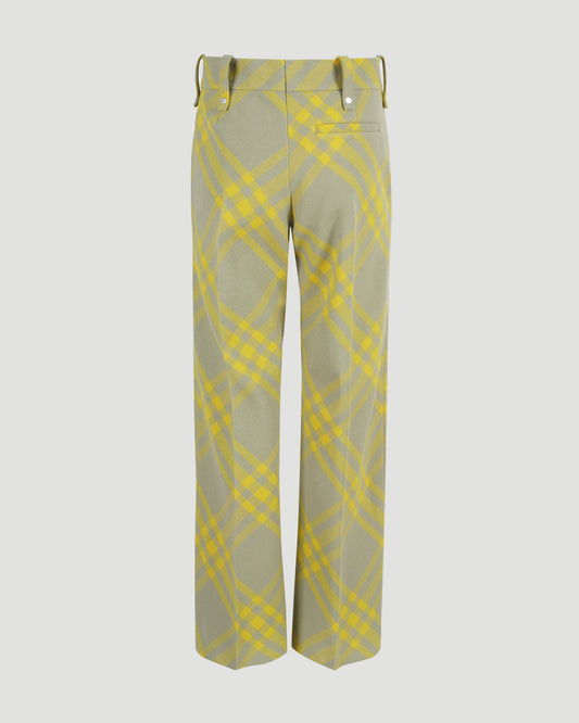 Checked straight-leg trousers