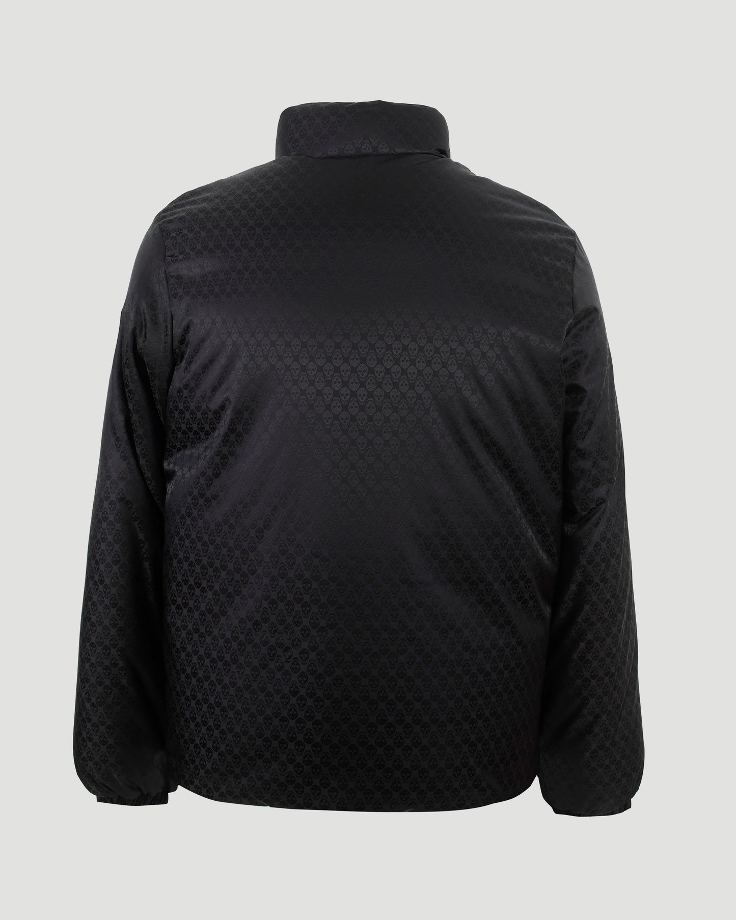 Skull Jacquard Puffer Jacket in Black