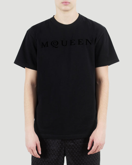 Flocked Logo T-Shirt in Black