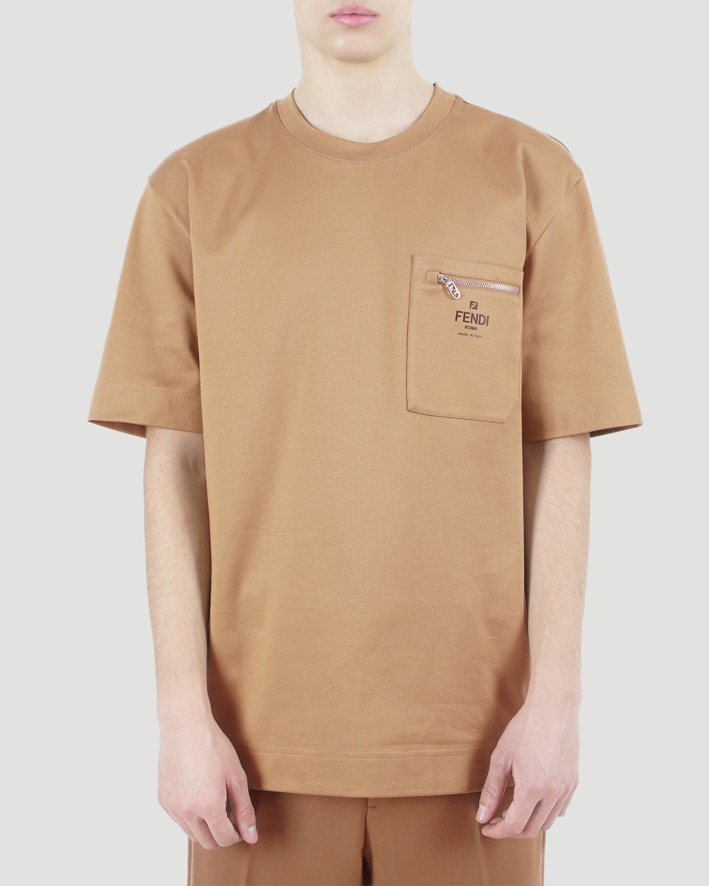 Light Brown Cotton T-Shirt