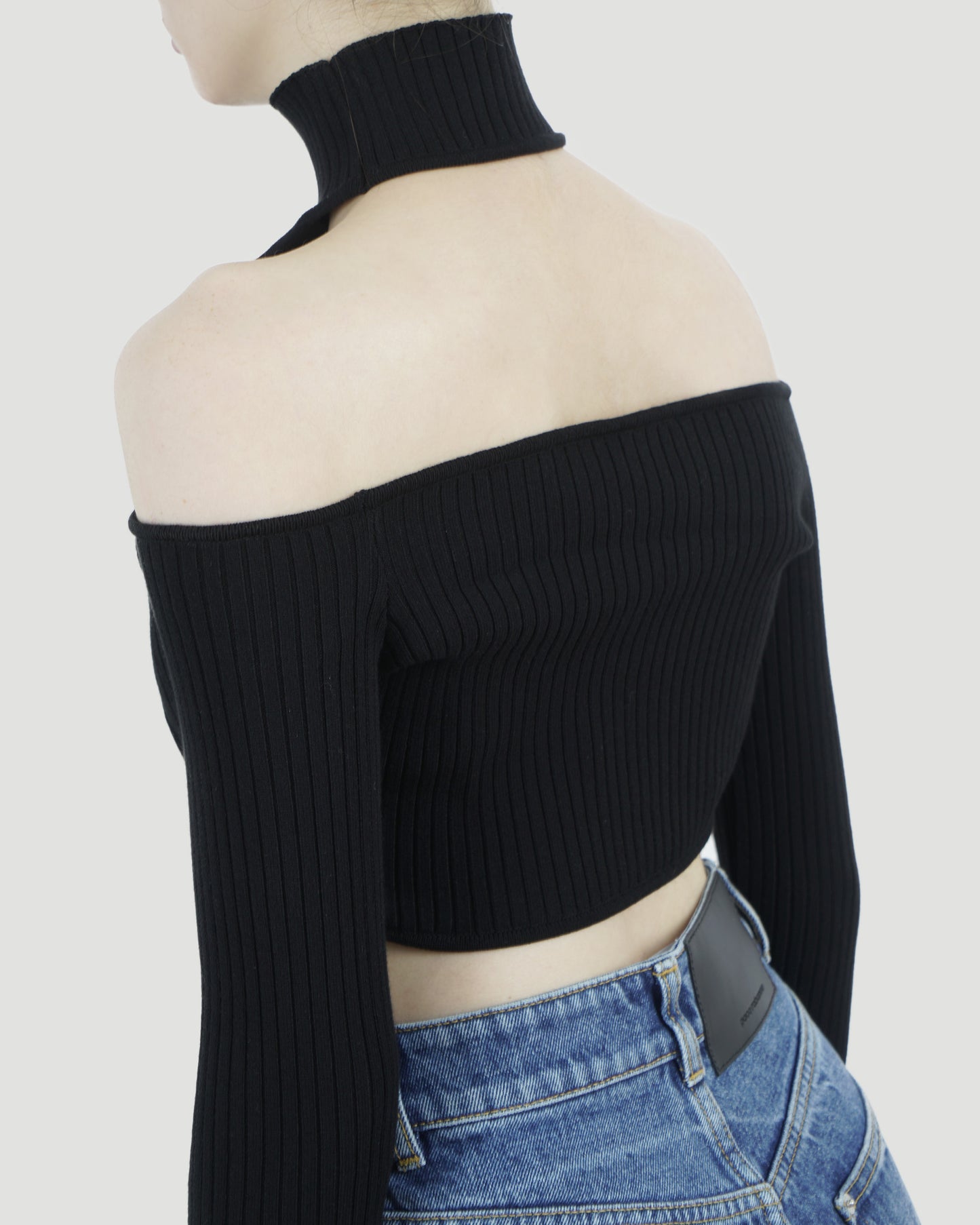 Cut-out jumper in black