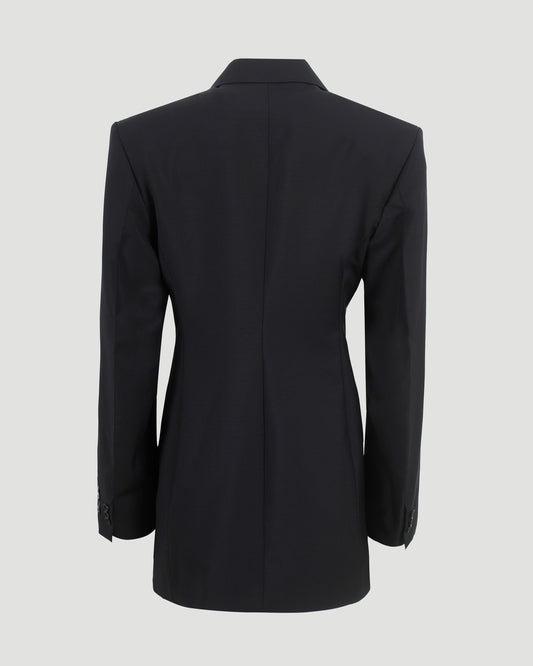 Black Wool Mohair Blazer Dress