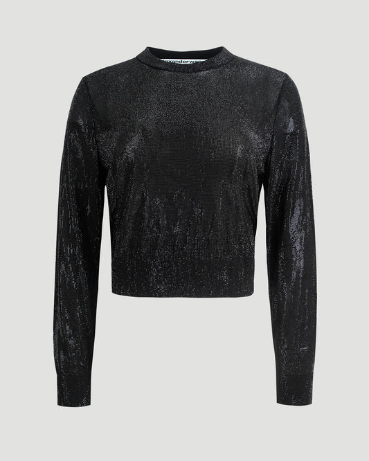Crystal Hotfix Pullover in Black