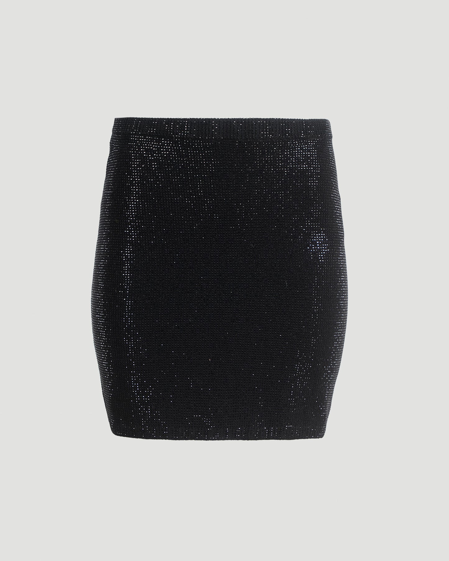Crystal Hotfix Polo Miniskirt in Black