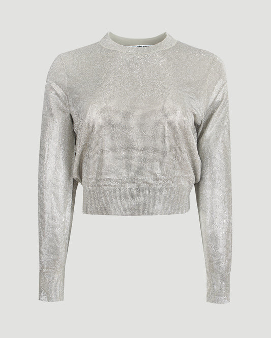 Crystal Hotfix Pullover in Champagne