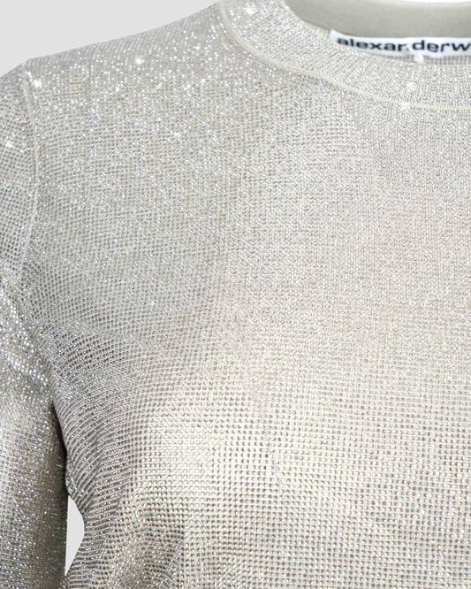 Crystal Hotfix Pullover in Champagne