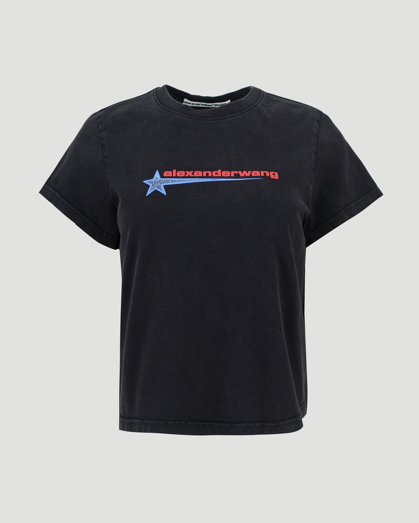 Crystal Hotfix Star Jersey Tee in Black