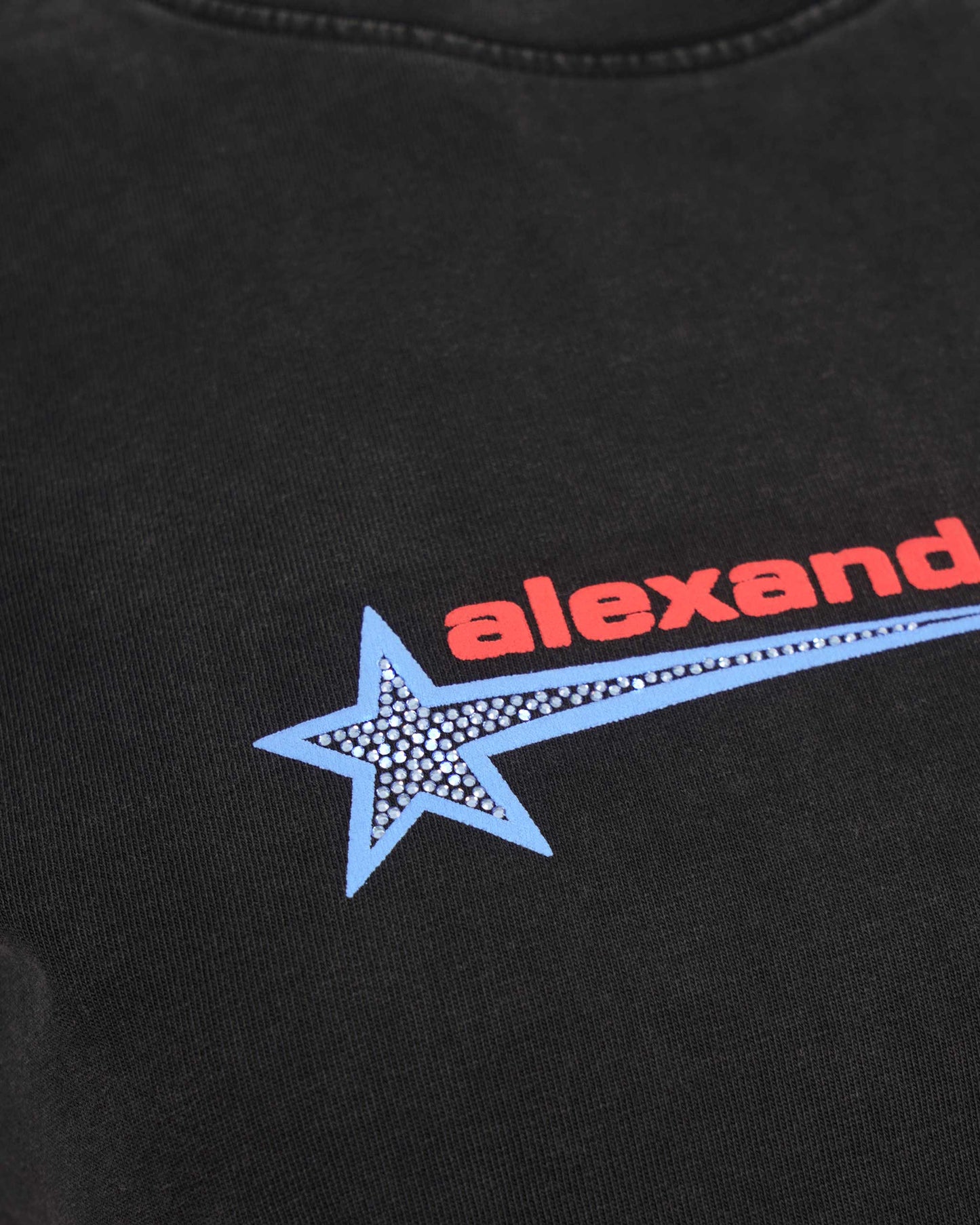 Crystal Hotfix Star Jersey Tee in Black
