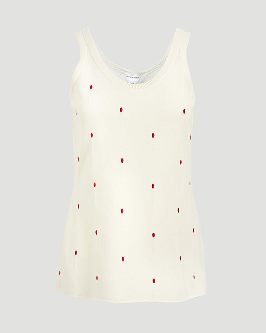 Cotton Embroidered Matches Tank Top