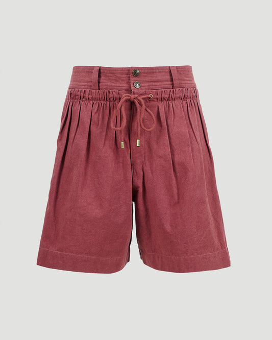 Cotton Shorts in Burnt Henna