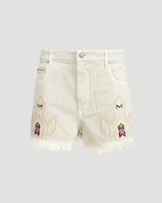 Lesia Embroidered Denim Shorts