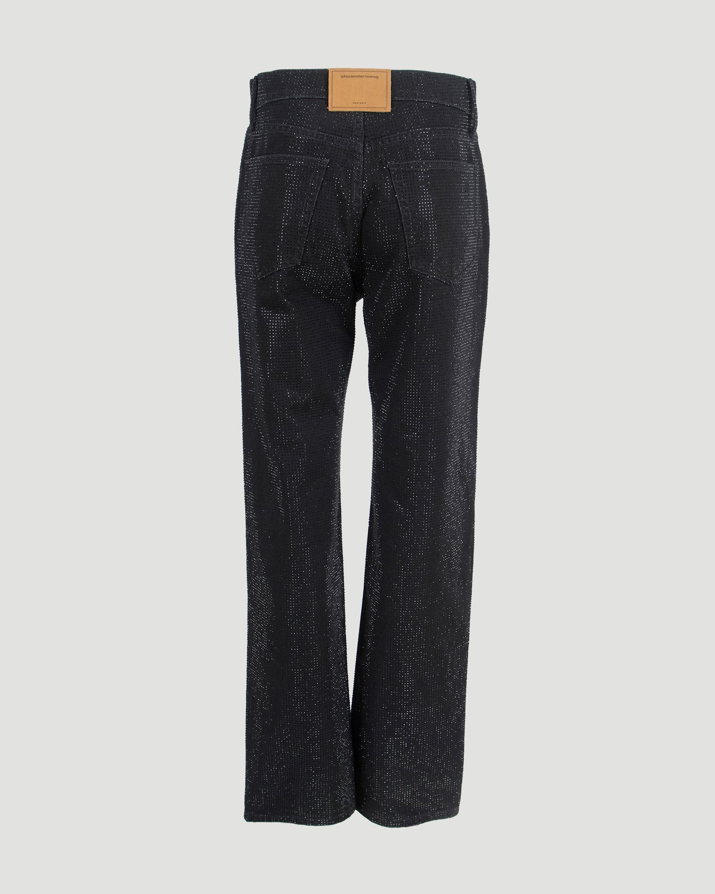 Crystal Rhinestone Hotfix Straight-Leg Jeans