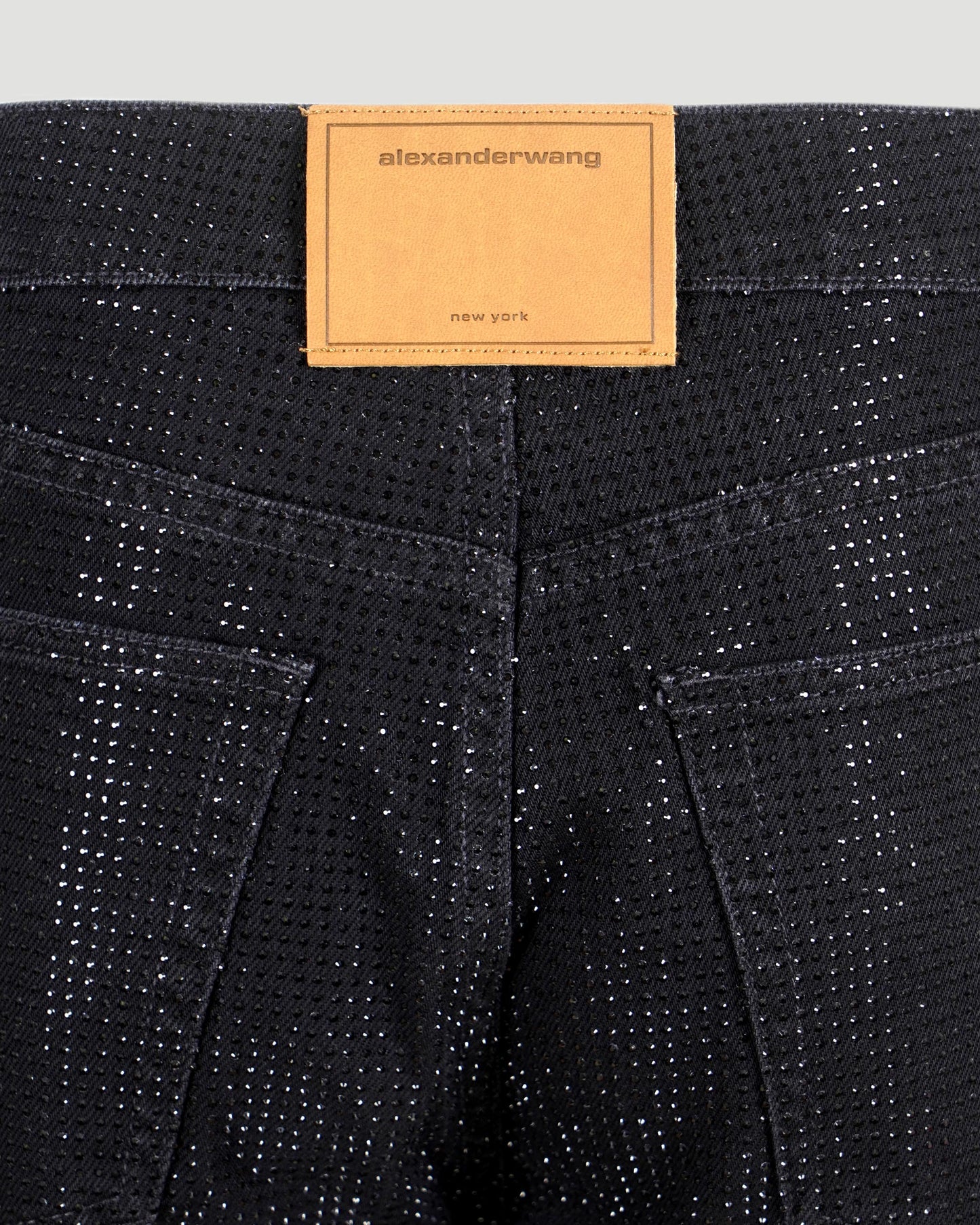 Crystal Rhinestone Hotfix Straight-Leg Jeans