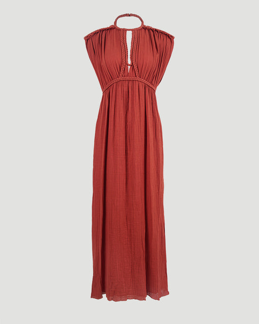 Joya Long Dress in Orange