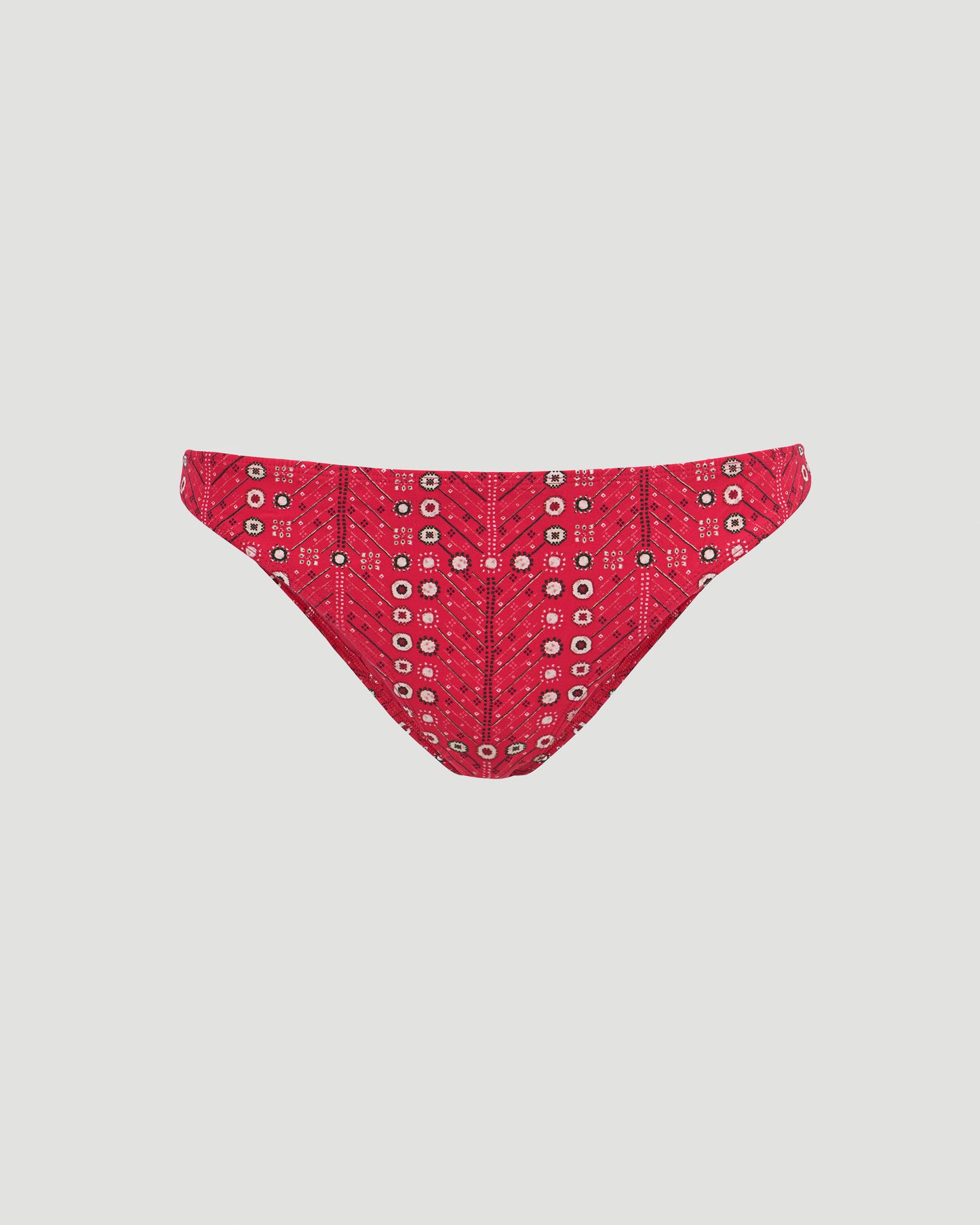 Printed Bikini Bottoms in Red