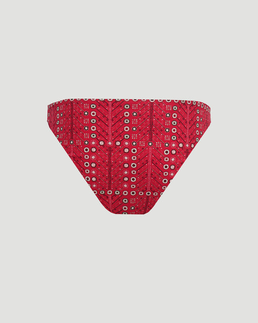 Printed Bikini Bottoms in Red