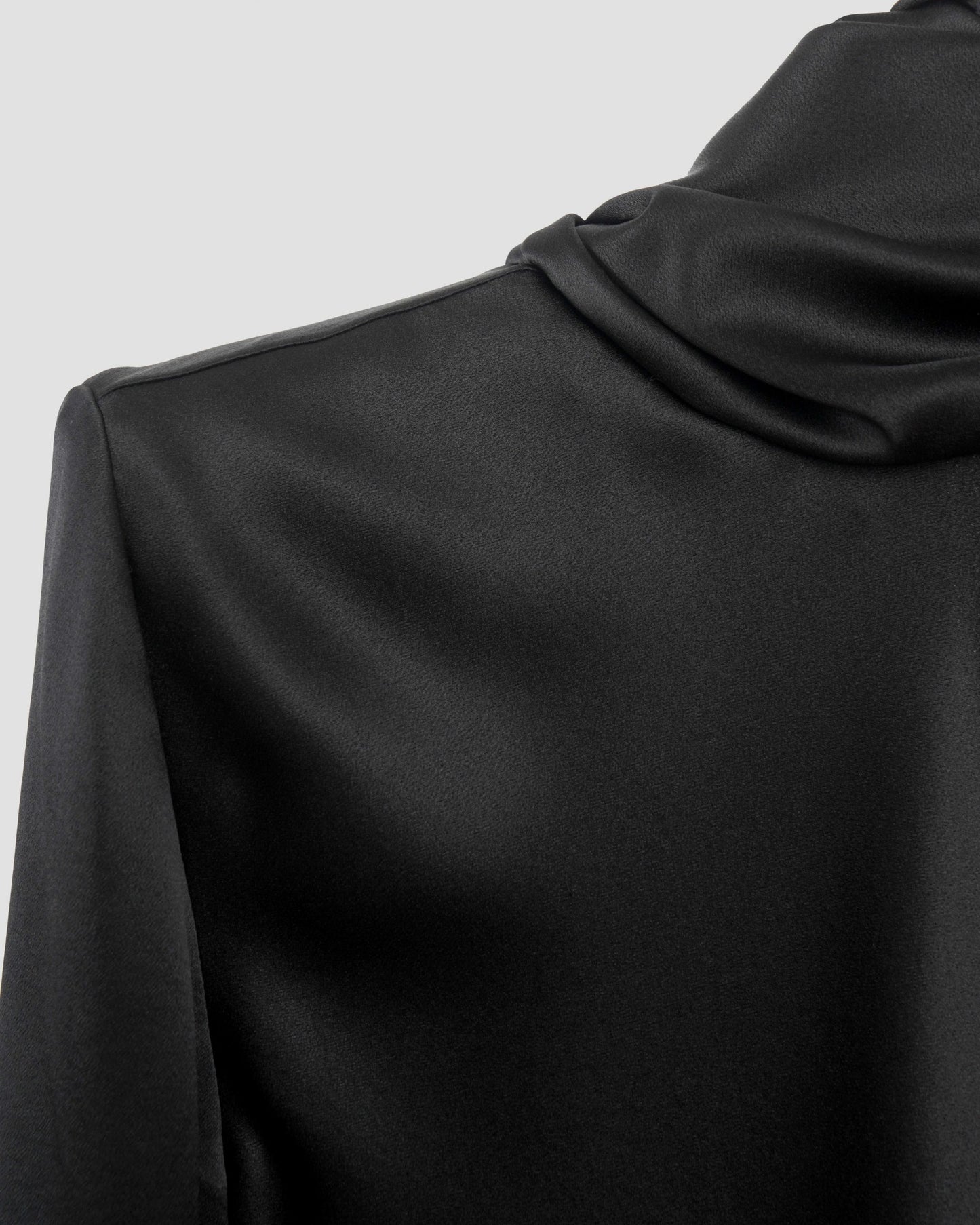 COWL-BACK BLOUSE IN SILK SATIN